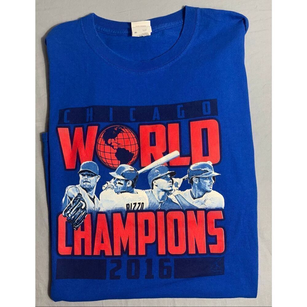 MLB Chicago Cubs World Series Champions 2016 Rizzo Bryant T Shirt Size XL